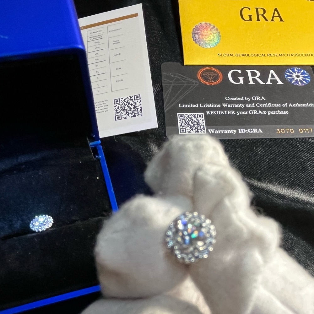 1ct Moissanite Halo Stud Earrings vvs1 • 0.5ct Each • Silver • Brilliant Sparkle